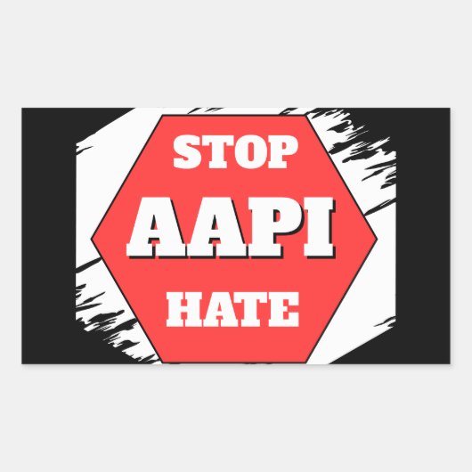 Stop AAPI Hate Rectangular Rechthoekige Sticker (Voorkant)