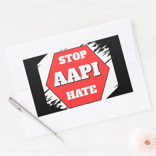 Stop AAPI Hate Rectangular Rechthoekige Sticker (Envelop)