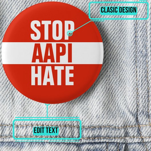 Stop AAPI Hate Ronde Button 3,2 Cm