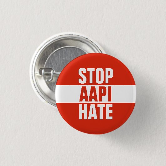 Stop AAPI Hate Ronde Button 3,2 Cm (Voorkant /achterkant)
