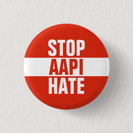 Stop AAPI Hate Ronde Button 3,2 Cm (Voorkant)