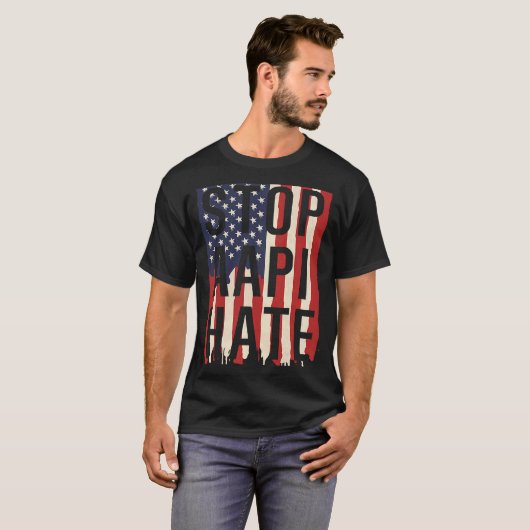 Stop AAPI Hate, Stop Asian Hate Flag T-shirt (Voorkant volledig)