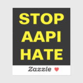 Stop AAPI Hate zwart-geel Sticker (Vel)