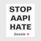 Stop AAPI Hate, zwart-wit Sticker (Vel)