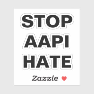 Stop AAPI Hate, zwart-wit Sticker