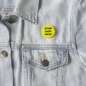 Stop AAPI Hate, zwarte gele Pin Button (In situ)