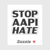 Stop AAPI Hate, zwarte witte Sticker (Vel)