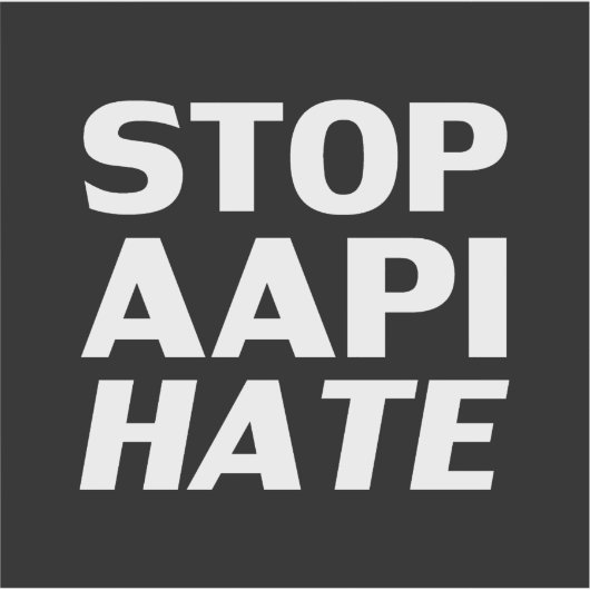 Stop AAPI Hate, zwarte witte Sticker (Voorkant)