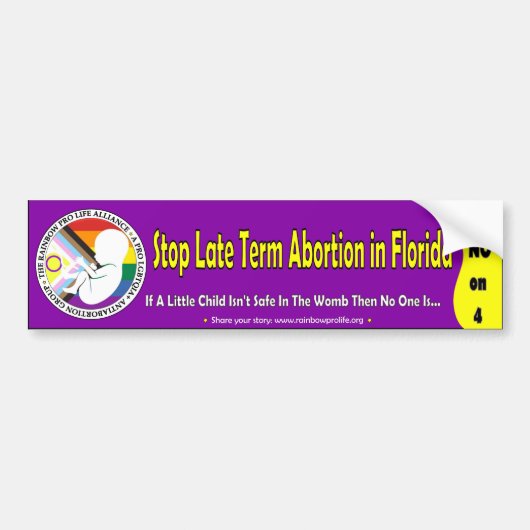 Stop abortus in Florida Bumpersticker (Voorkant)