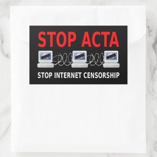 STOP ACTA Internet Censuur Sticker (Tas)