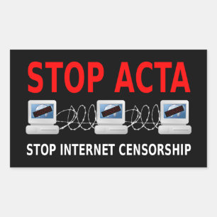 STOP ACTA Internet Censuur Sticker