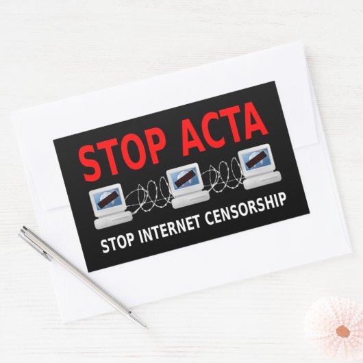STOP ACTA Internet Censuur Sticker (Envelop)