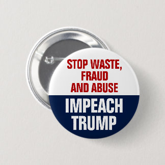 Stop afvalfraude en misbruik beschuldigen Trump Ronde Button 5,7 Cm