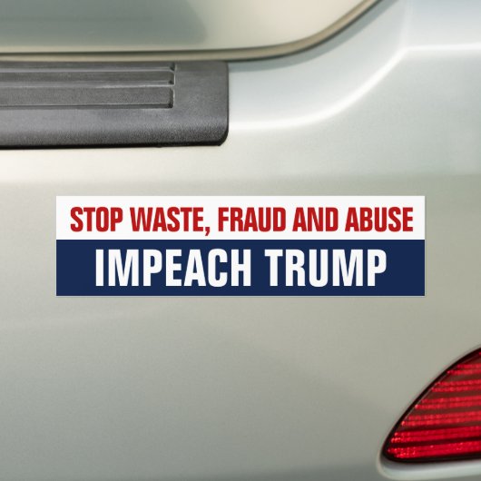 Stop afvalfraude en misbruik - Impeach Trump Bumpersticker (Op auto)