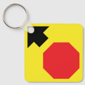 Stop Ahead Daimond Shape Metal Square Sleutelhange Sleutelhanger (Voorkant)