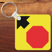 Stop Ahead Daimond Shape Metal Square Sleutelhange Sleutelhanger (Voorkant)