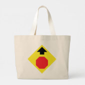 Stop Ahead Diamond Shape Jumbo Canvas tas (Achterkant)