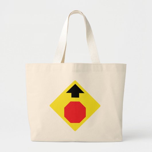 Stop Ahead Diamond Shape Jumbo Canvas tas (Voorkant)
