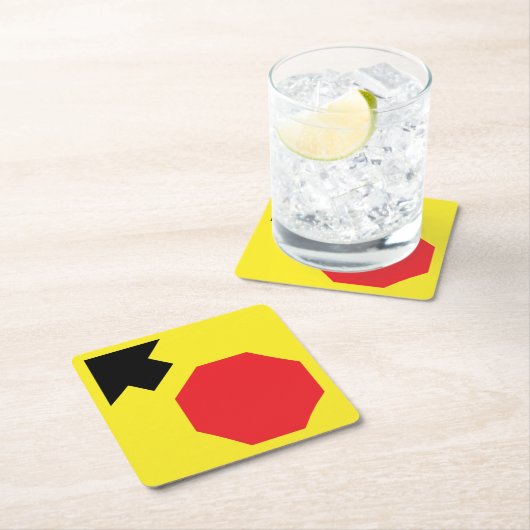 Stop Ahead Diamond Shape Paper Onderzetter (Insitu)