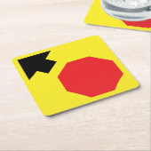 Stop Ahead Diamond Shape Paper Onderzetter (Schuin)