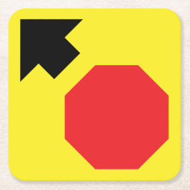 Stop Ahead Diamond Shape Paper Onderzetter