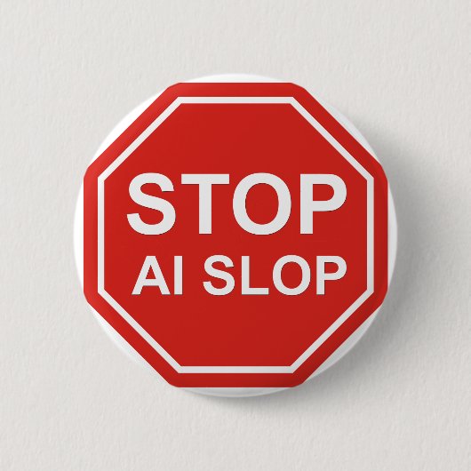 Stop AI-bende Ronde Button 5,7 Cm (Voorkant)