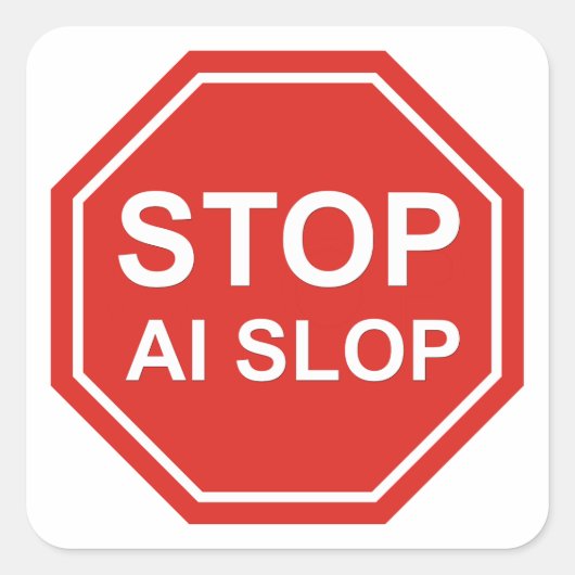 Stop AI-bende Vierkante Sticker (Voorkant)