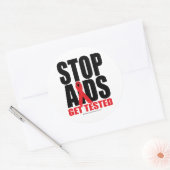 Stop AIDS: getest Ronde Sticker (Envelop)