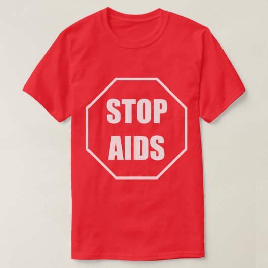 Stop AIDS Red Tshirt (Design voorkant)
