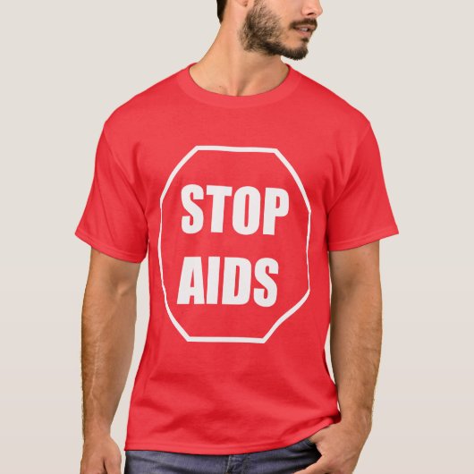 Stop AIDS Red Tshirt (Voorkant)