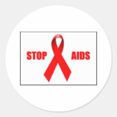 STOP AIDS RONDE STICKER (Voorkant)