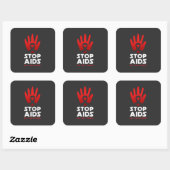 Stop aids vierkante sticker (Vel)