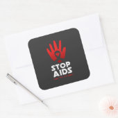 Stop aids vierkante sticker (Envelop)