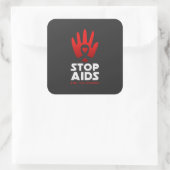 Stop aids vierkante sticker (Tas)