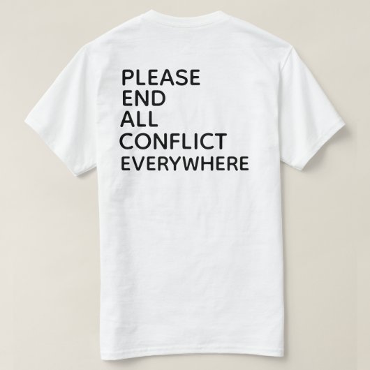 STOP ALLE CONFLICTEN OVERAL T-Shirt (Design achterkant)