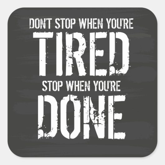 Stop als je klaar bent vierkante sticker (Voorkant)