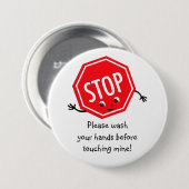Stop alsjeblieft Button wassen (Voorkant /achterkant)