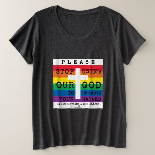 Stop alstublieft grote maat t-shirt (Design voorkant)
