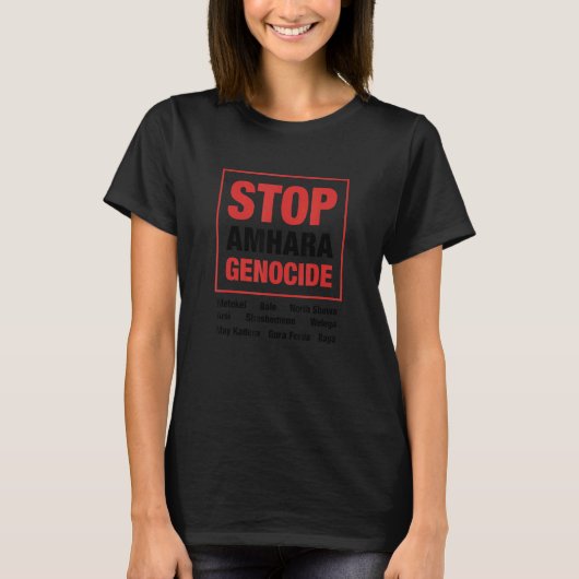 Stop Amhara Genocide 1 T-shirt (Voorkant)