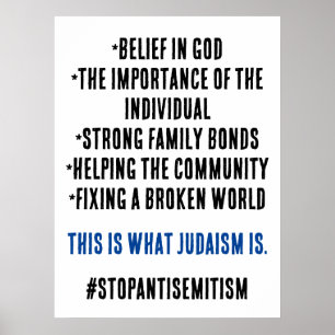 Stop Antisemitisme Wat Jodendom Echt Is T-Shirt Poster