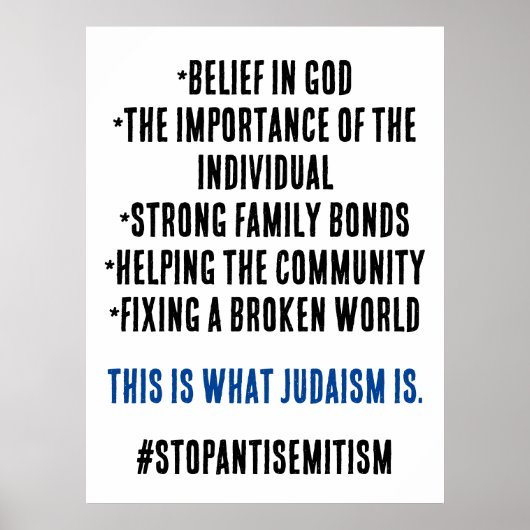 Stop Antisemitisme Wat Jodendom Echt Is T-Shirt Poster (Voorkant)