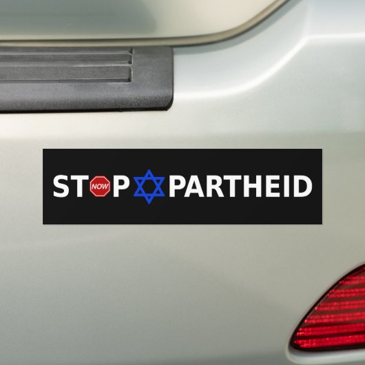 Stop Apartheid nu Bumpersticker (Op auto)