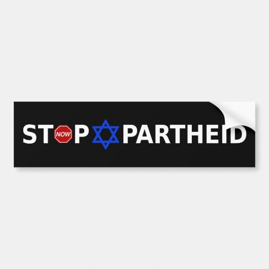 Stop Apartheid nu Bumpersticker (Voorkant)