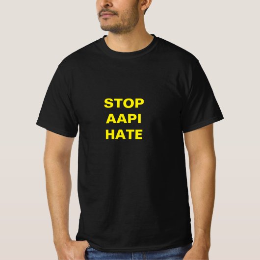 Stop API Hate, gele letters T-shirt (Voorkant)