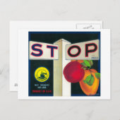 Stop Apple Crate LabelCutler, CA Briefkaart (Voorkant / Achterkant)