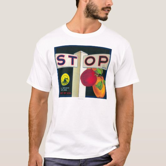 Stop Apple Crate LabelCutler, CA T-shirt (Voorkant)