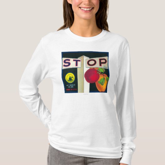 Stop Apple Crate LabelCutler, CA T-shirt (Voorkant)