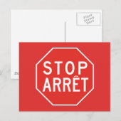 Stop/Arret, verkeersbord, Canada Briefkaart (Voorkant / Achterkant)