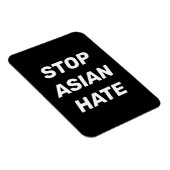 Stop Asian Hate Black white elegant sign Magneet (Rechterzijde)