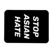 Stop Asian Hate Black white elegant sign Magneet (Horizontaal)